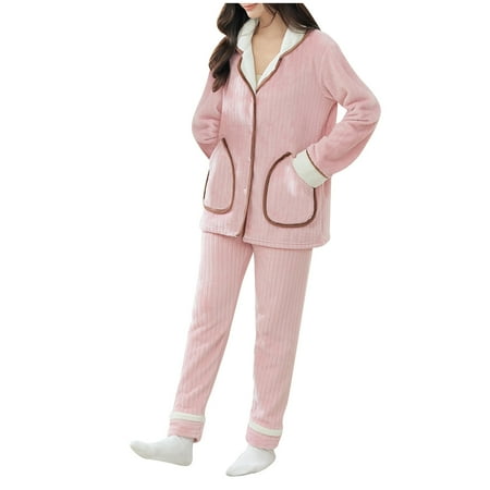 BELLZELY Womens Pajamas Plus Size Clearance Ladies Coral Fleece Warm Pajamas Set Can Be Worn Out Long Sleeve Cardigan Pocket Homewear
BELLZELY Womens Pajamas Plus Size Clearance Ladies Coral Fleece Warm Pajamas Set Can Be Worn Out Long Sleeve Cardigan Pocket Homewear