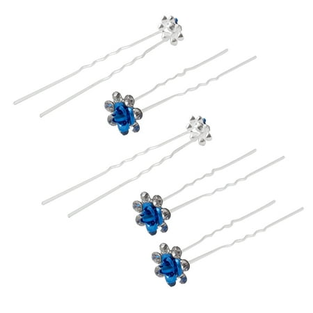 Wedding Bridal Bridesmaid Rose Flower Rhinestone Decor Hair Pins
