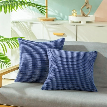 Pack of 2 Comfy Throw Pillow Covers Cases for Couch Sofa Bed Decoration Comfortable Supersoft Corduroy Corn Striped Both Sides 16x16 Inches Dark Blue
Pack of 2 Comfy Throw Pillow Covers Cases for Couch Sofa Bed Decoration Comfortable Supersoft Corduroy Corn Striped Both Sides 16x16 Inches Dark Blue