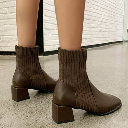 Boots Thick Boots Color Fashion Mid- Socks Heel Boots Solid Knitted Stretch Women s women s boots
Boots Thick Boots Color Fashion Mid- Socks Heel Boots Solid Knitted Stretch Women s women s boots