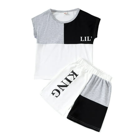 Toddler Boy Clothes 12 Months Baby Boys Summer Short Outfit Sets 24 Months Sleeveless Color Matching Prints Tops Elastic Shorts 2PCS Set Gray
Toddler Boy Clothes 12 Months Baby Boys Summer Short Outfit Sets 24 Months Sleeveless Color Matching Prints Tops Elastic Shorts 2PCS Set Gray