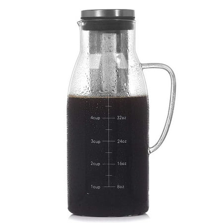 Kzxbty Cold Brew Coffee Maker Iced Tea Pitcher Infuser with Lid&Scale Dual Use Filter Coffee Pot 51Oz/1.5L
Kzxbty Cold Brew Coffee Maker Iced Tea Pitcher Infuser with Lid&Scale Dual Use Filter Coffee Pot 51Oz/1.5L