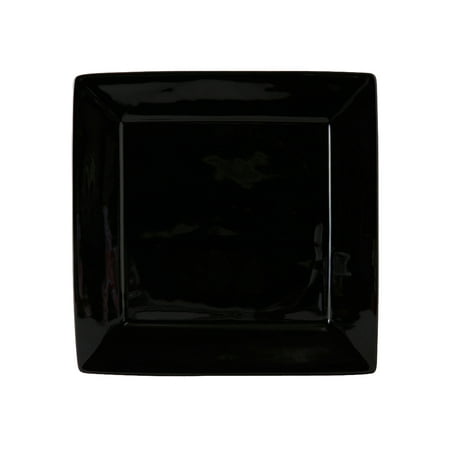 Tuxton Duratux Black 10-1/8-Inch Square Plate Pack of 12