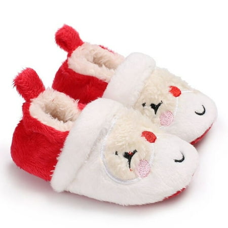 Baby Christmas Shoes Newborn Warm Snow Boots Infant Soft Sole Slipper Crib First Walkers Toddler Cute Santa Claus Deer Shoes