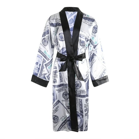 Sedceaty Women s Satin Robe Trendy Dollar Print Long Sleeve Silky Kimono Bathrobe Sleepwear with Belt
Sedceaty Women s Satin Robe Trendy Dollar Print Long Sleeve Silky Kimono Bathrobe Sleepwear with Belt