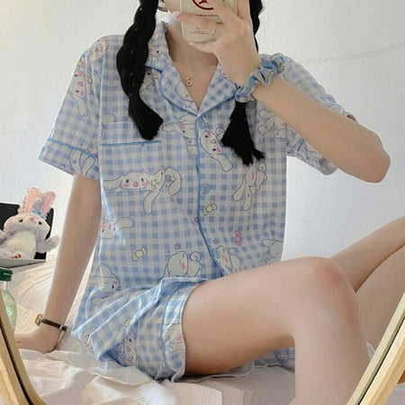 Sanrio Hello Kitty Cinnamoroll Pajamas New Summer T Shirt Shorts 2Pcs Homewear Kawaii Casual Polyester Soft Women Sleepwear Set
Sanrio Hello Kitty Cinnamoroll Pajamas New Summer T Shirt Shorts 2Pcs Homewear Kawaii Casual Polyester Soft Women Sleepwear Set