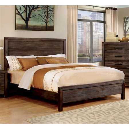 Furniture of America Krentin California King Panel Bed in Rustic Brown