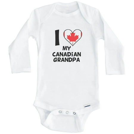 I Heart My Canadian Grandpa Canada Flag One Piece Baby Bodysuit (Long Sleeve) 6-9 Months White
I Heart My Canadian Grandpa Canada Flag One Piece Baby Bodysuit (Long Sleeve) 6-9 Months White
