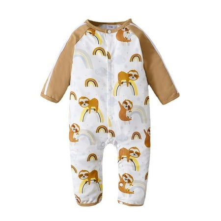 Yidarton 6-9m 2022 models of infants and toddlers cotton autumn long-sleeved cartoon animal colorful print vertical row of buttons jumpsuit long crawling clothes Brown
Yidarton 6-9m 2022 models of infants and toddlers cotton autumn long-sleeved cartoon animal colorful print vertical row of buttons jumpsuit long crawling clothes Brown
