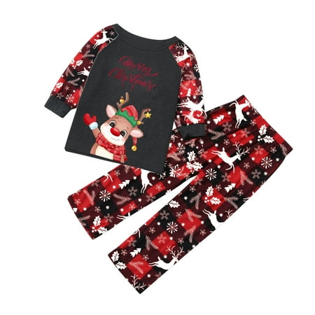 Rovga Parent-Child Deer Printed Family Plaid Long Sleeve Trousers Pajamas Homewear 3 Piece Suit Set Kids Festival Family Outfits
Rovga Parent-Child Deer Printed Family Plaid Long Sleeve Trousers Pajamas Homewear 3 Piece Suit Set Kids Festival Family Outfits