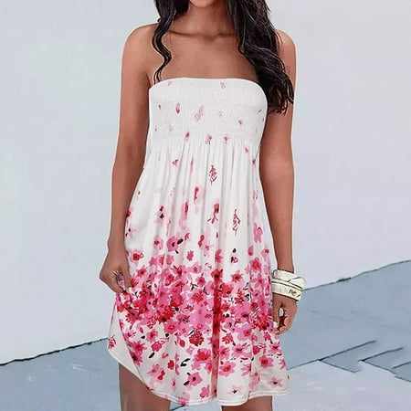 Gotyou Dresses Fashion Womens Loose Casual Summer Sexy Bustier Print Sleeveless Dress Pink S
Gotyou Dresses Fashion Womens Loose Casual Summer Sexy Bustier Print Sleeveless Dress Pink S