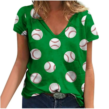 Green Tops for Women Maternity Blouses Women V-neck Baseball Print T-shirts Fashion Comfortable Female Blouses Tops Short Sleeve Workout Tshirts Shirts for Women Green XXL
Green Tops for Women Maternity Blouses Women V-neck Baseball Print T-shirts Fashion Comfortable Female Blouses Tops Short Sleeve Workout Tshirts Shirts for Women Green XXL