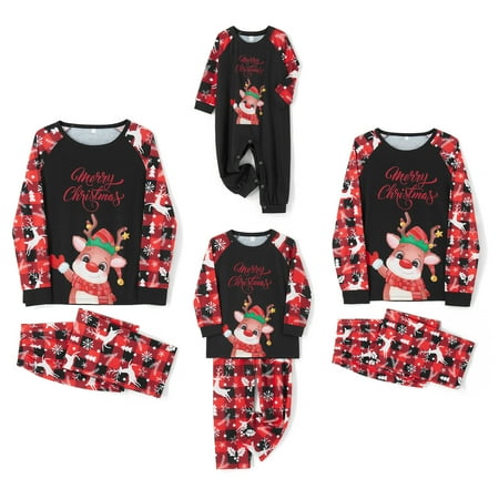 citgeett Christmas Pajamas for Family Elk Printed Long Sleeve Top and Tree Snowflake Deer Plaid Pants Matching Family Christmas Pjs Set
citgeett Christmas Pajamas for Family Elk Printed Long Sleeve Top and Tree Snowflake Deer Plaid Pants Matching Family Christmas Pjs Set