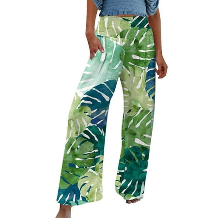 Pants For Women High Waist Wide Leg Palazzo Lounge Prints Pants For Women Smocked Elastic Waist Loose Comfy Casual Pajama Pants Pockets
Pants For Women High Waist Wide Leg Palazzo Lounge Prints Pants For Women Smocked Elastic Waist Loose Comfy Casual Pajama Pants Pockets