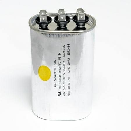 Supco CD45+10X370 HVAC Motor Oval Dual Run Capacitor 45 + 10 MFD 370 Volts