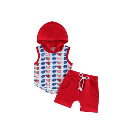 Qtinghua 4th of July Baby Boy Clothes American Flag Sleeveless Hoodie Tank Tops Elastic Waist Shorts Outfits
Qtinghua 4th of July Baby Boy Clothes American Flag Sleeveless Hoodie Tank Tops Elastic Waist Shorts Outfits