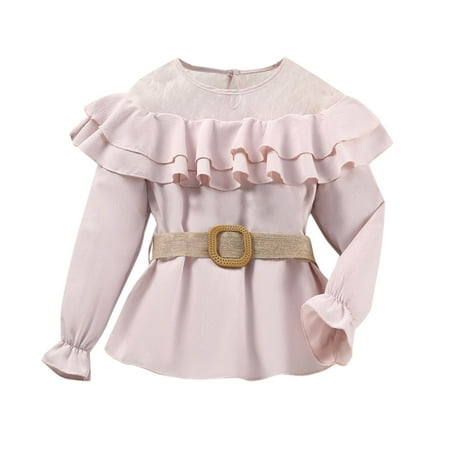 Toddler Kids Girls Solid Color Bowknot Long Ruffled Sleeve Patchwork Mesh Solid Color Tops Blouse With Belt Outfits
Toddler Kids Girls Solid Color Bowknot Long Ruffled Sleeve Patchwork Mesh Solid Color Tops Blouse With Belt Outfits