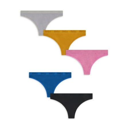 No Boundaries Junior s Rib Thong Panty 5-Pack