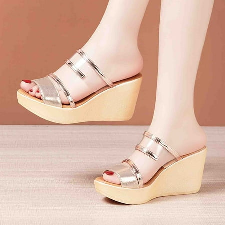 SUODUI Women s Slippers Women s Beach Slope Heel Slippers Ladies Hollow Casual Slippers Slope Bottom Shoes Retro Sandals Gold 7.5
SUODUI Women s Slippers Women s Beach Slope Heel Slippers Ladies Hollow Casual Slippers Slope Bottom Shoes Retro Sandals Gold 7.5