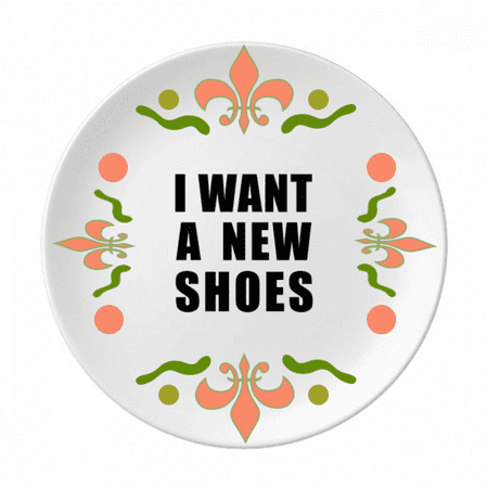 I Want A New Shoes Art Deco Fashion Flower Ceramics Plate Tableware Dinner Dish