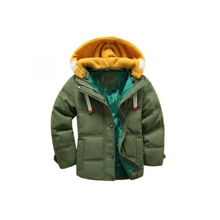 Autumn Winter Boy Warm Outerwear Toddler Hooded Winter Quilted Puffer Down Coat Parka Jacket
