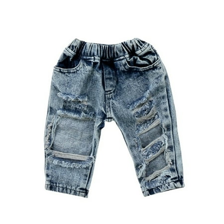 Frobukio Little Girl Ripped Denim Jeans Solid Color Patchwork Pockets Elastic Waist Pants 
Frobukio Little Girl Ripped Denim Jeans Solid Color Patchwork Pockets Elastic Waist Pants