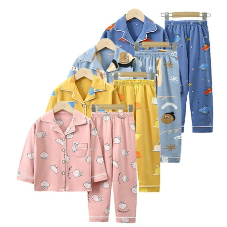 KYAIGUO Toddler Boys Girls Button Sleepwear Pjs Set Long Sleeve Top + Pants 2 PCS Outfit for Baby Kids Fashion Print Pajama for Kids
KYAIGUO Toddler Boys Girls Button Sleepwear Pjs Set Long Sleeve Top + Pants 2 PCS Outfit for Baby Kids Fashion Print Pajama for Kids