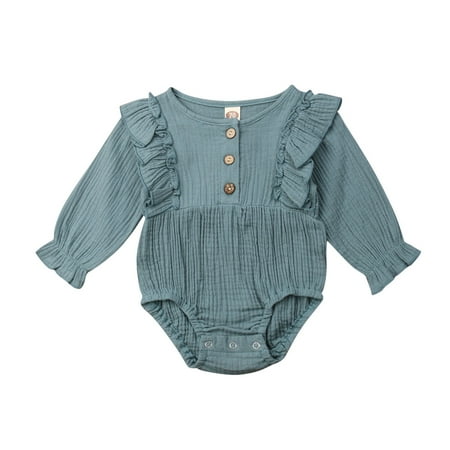 TheFound Newborn Baby Girl Romper Long Sleeve Ruffle Cotton Linen Bodysuit Button Jumpsuit Clothes
TheFound Newborn Baby Girl Romper Long Sleeve Ruffle Cotton Linen Bodysuit Button Jumpsuit Clothes