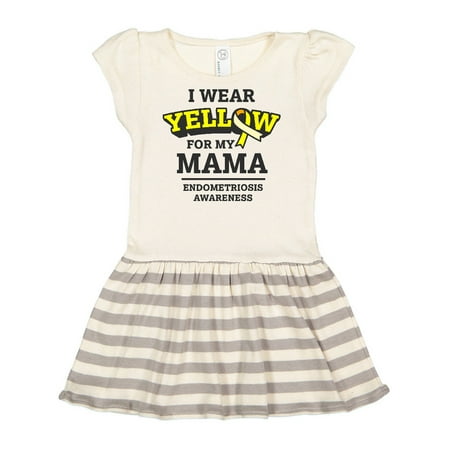 Inktastic I Wear Yellow For My Mama Gift Toddler Girl Dress