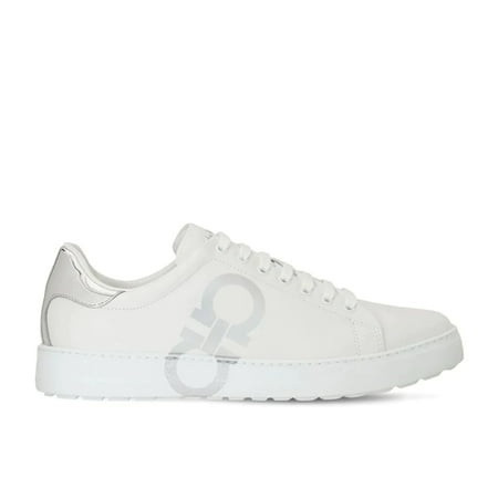 Salvatore Ferragamo Men s Gancini Logo Leather Lace-up Sneaker in White and Silver
Salvatore Ferragamo Men s Gancini Logo Leather Lace-up Sneaker in White and Silver