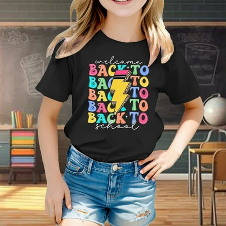Hbdhejl Toddler Boys Girls Shirts Kid Back To School Season Graphic Print Round Neck Short Sleeve Tee Summer Casual T Shirt Tops Black 8-9 Years
Hbdhejl Toddler Boys Girls Shirts Kid Back To School Season Graphic Print Round Neck Short Sleeve Tee Summer Casual T Shirt Tops Black 8-9 Years