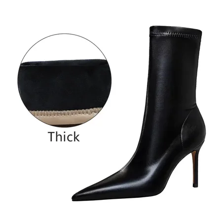 Fashion Pointed Toe Stiletto Heeled Ankle Boots Thermal Faux Leather Slip On Shoes Women‘s High Heeled Boots
Fashion Pointed Toe Stiletto Heeled Ankle Boots Thermal Faux Leather Slip On Shoes Women‘s High Heeled Boots