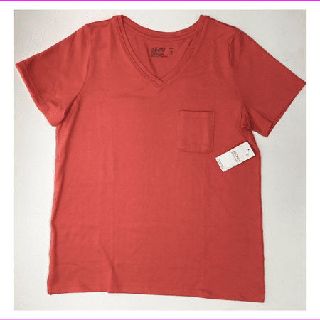 Jockey Microfiber Stretch Women V-neckline Pocket Top Coral XL