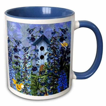3dRose Larkspur Garden Julys Birth Flower with Birdhouse and Butterflies perfect for the July Birthday - Two Tone Blue Mug 11-ounce
3dRose Larkspur Garden Julys Birth Flower with Birdhouse and Butterflies perfect for the July Birthday - Two Tone Blue Mug 11-ounce