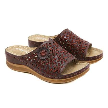 Women‘s Flower Hollow Out Wedge Slippers Solid Color Open Toe Non Slip Slides Shoes Retro Outdoor Sandals
Women‘s Flower Hollow Out Wedge Slippers Solid Color Open Toe Non Slip Slides Shoes Retro Outdoor Sandals