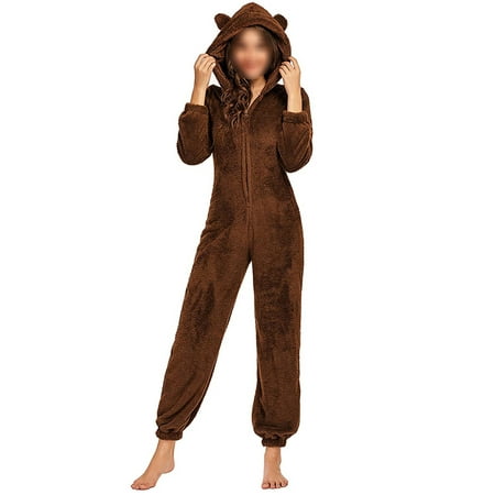 Aunavey Women One Piece Fleece Pajamas Jumpsuit Cartoon Bear Hooded Fuzzy Warm Sherpa Romper Sleepwear
Aunavey Women One Piece Fleece Pajamas Jumpsuit Cartoon Bear Hooded Fuzzy Warm Sherpa Romper Sleepwear