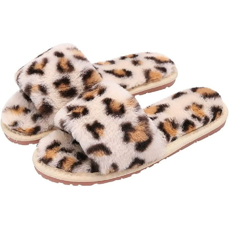 PIKADINGNIS Winter women s furry fur slippers open-toed home leopard print slippers soft flat non-slip slippers
PIKADINGNIS Winter women s furry fur slippers open-toed home leopard print slippers soft flat non-slip slippers