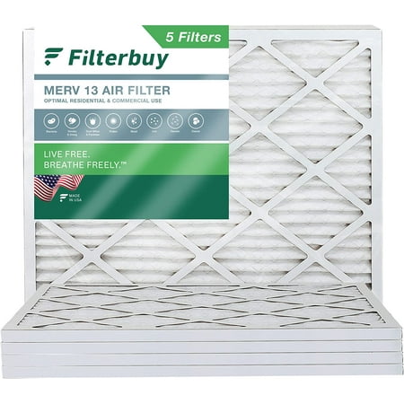 

Filterbuy 20x21x1 MERV 13 Pleated HVAC AC Furnace Air Filters (5-Pack)