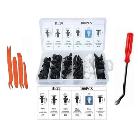 105pcs Rivet Retainer Clip Set Repair r Tool With Lever For Car