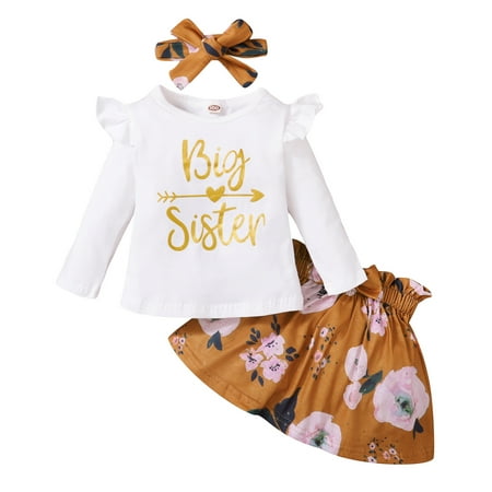Kucnuzki Infant Baby Girl Clothes 12 Months Winter Skirt Sets 24 Months Long Sleeve Big Sister Letter Printing Top Elastic Sweet Flower Prints Skirt Sets Headband 3PC Sets White
Kucnuzki Infant Baby Girl Clothes 12 Months Winter Skirt Sets 24 Months Long Sleeve Big Sister Letter Printing Top Elastic Sweet Flower Prints Skirt Sets Headband 3PC Sets White
