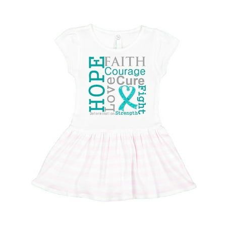 Inktastic Ovarian Cancer Hope Faith Motto Gift Toddler Girl Dress