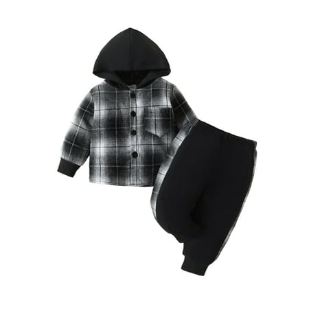 KVMeteor Baby Boys Checked Print Long Sleeve Hooded Tops+Pants Toddler Kids Outfits 2-Piece Clothes Set
KVMeteor Baby Boys Checked Print Long Sleeve Hooded Tops+Pants Toddler Kids Outfits 2-Piece Clothes Set