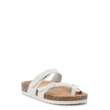 Time and Tru Women s Footbed Thong Sandals
