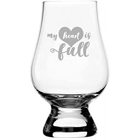My Heart Is Full Mother s Day Etched 6.5oz Glencairn Whisky Glass