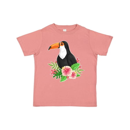 Inktastic Toucan with Hawaiian Flowers Gift Toddler Boy or Toddler Girl T-Shirt