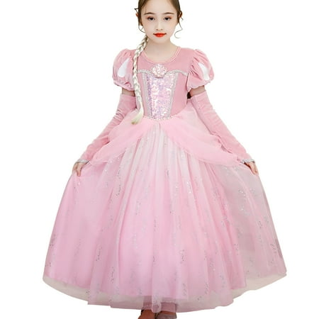 HuaAngel Girls Deluxe Pink Mermaid Princess Dress F921 Sizes 3-10