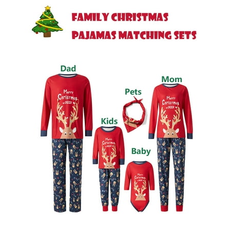 Jamlynbo Christmas Matching Family Pajamas Cartoon Elk Letter Print Long Sleeve Round Neck Pullover + Trousers
Jamlynbo Christmas Matching Family Pajamas Cartoon Elk Letter Print Long Sleeve Round Neck Pullover + Trousers