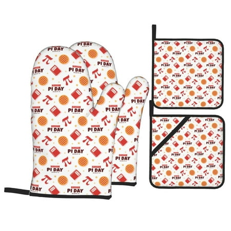 Oven Mitts and Pot Holders Sets 4 pcs happy PI day Non-Slip Oven Gloves Potholders Soft Quilted Lining Heat Resistant Gloves Hot Pads for Kitchen Cooking Baking
Oven Mitts and Pot Holders Sets 4 pcs happy PI day Non-Slip Oven Gloves Potholders Soft Quilted Lining Heat Resistant Gloves Hot Pads for Kitchen Cooking Baking