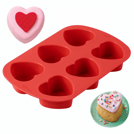 Silicone Heart Shaped Mold 6-Chamber Mold For Heart Shaped Cookies And Candy Cakes Kitchen Baking Special Mold - Red
Silicone Heart Shaped Mold 6-Chamber Mold For Heart Shaped Cookies And Candy Cakes Kitchen Baking Special Mold - Red