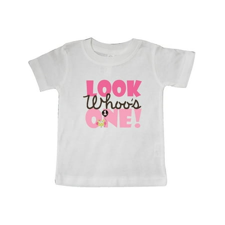 Inktastic Look Who Is One Owl Gift Baby Girl T-Shirt